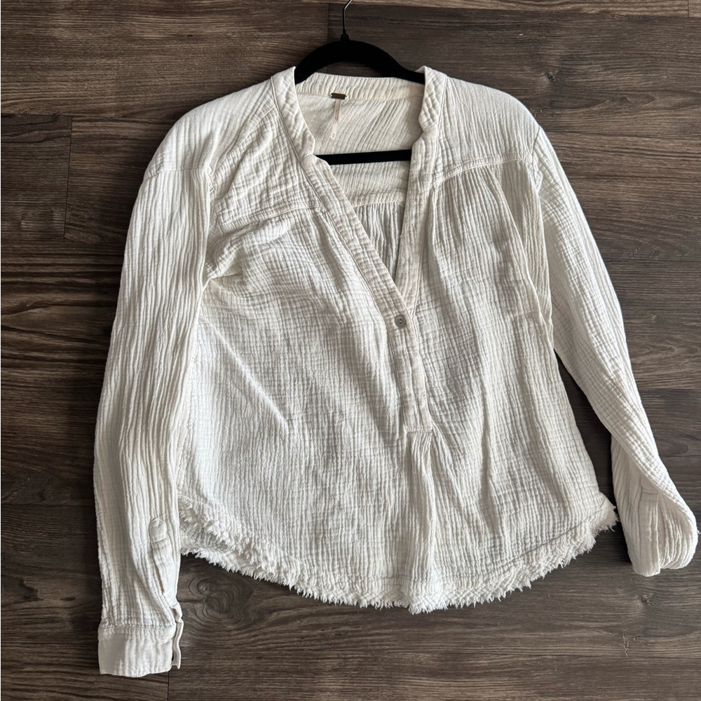 White button down blouse